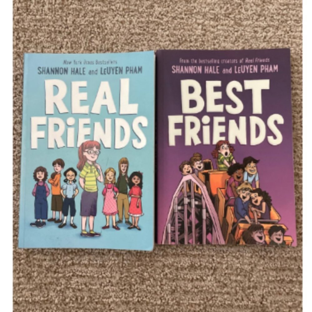 Set of 2 books Real Friends + Best Friends by Shannon Hale & Leuyen Pham